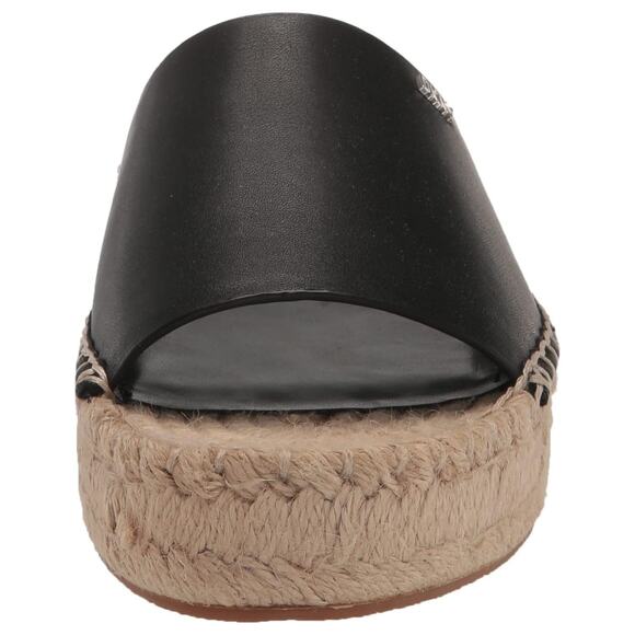 DKNY Women Camillo Espadrille Platform Slide Sandals Size US 11M Black Leather - Picture 3 of 6